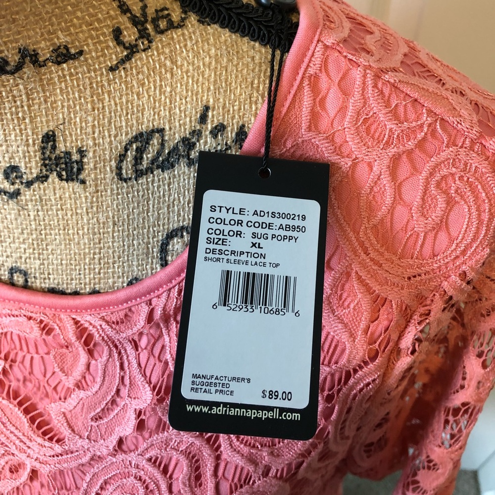 ADRIANNA PAPELL Lace top-NWT - Picture 6 of 8
